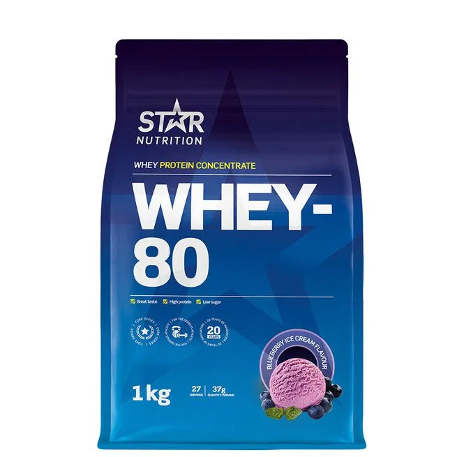 Whey-80 Myseprotein 1kg - Blueberry Ice Cream