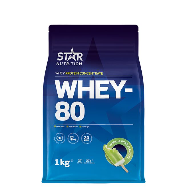 Whey-80 Myseprotein 1kg - Pear Vanilla