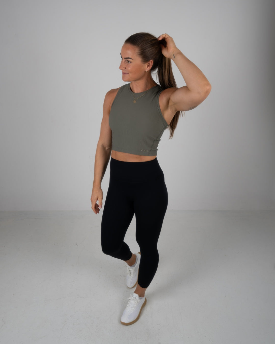 Elevate Ribbed Top (Olive Green)