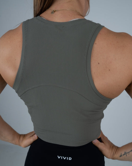 Elevate Ribbed Top (Olive Green)