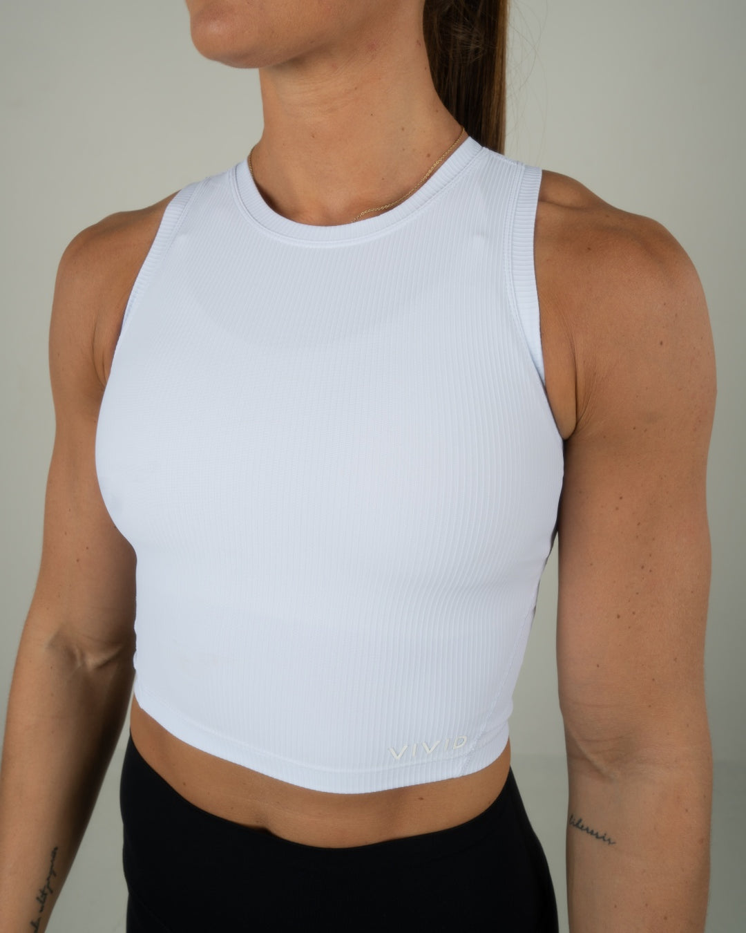 Elevate Ribbed Top (Bright White)