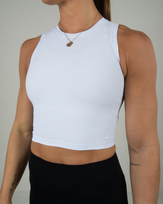 Elevate Ribbed Top (Bright White)