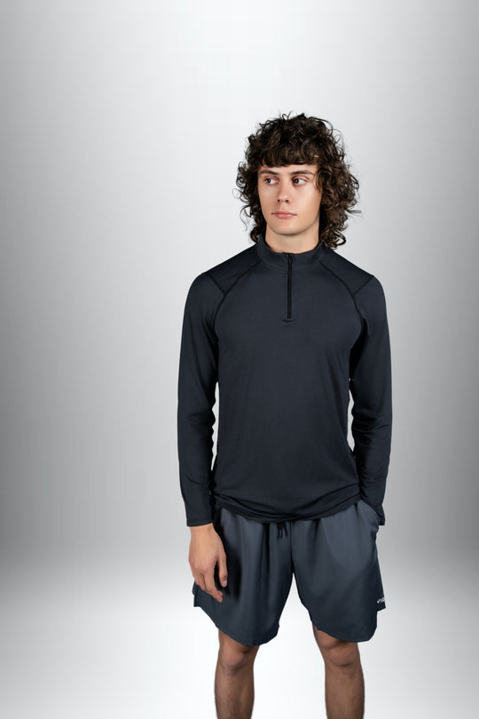 Mens Tech Half Zip (Black)