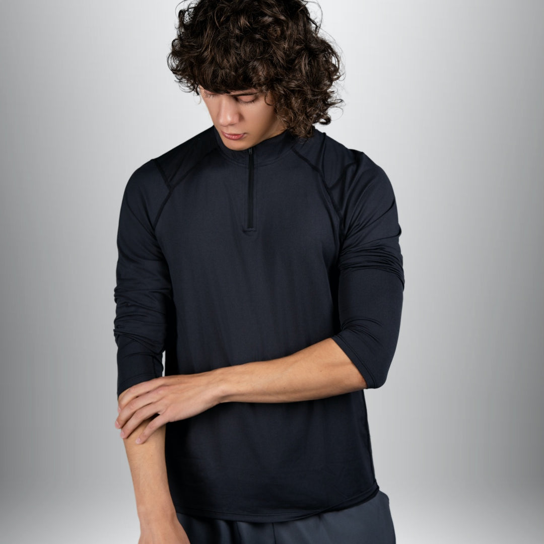 Mens Tech Half Zip (Black)