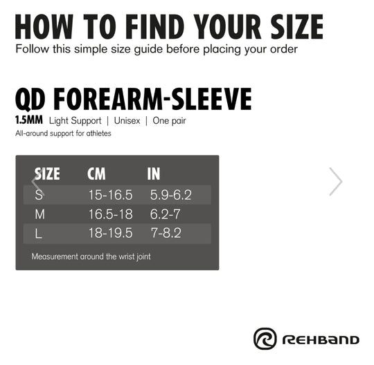 Rehband QD Forearm Sleeve 1,5mm Pair