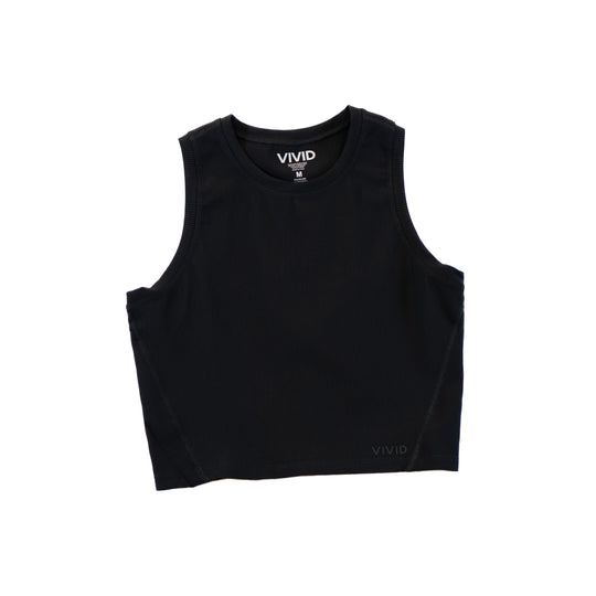 Elevate Ribbed Top (Midnight Black)