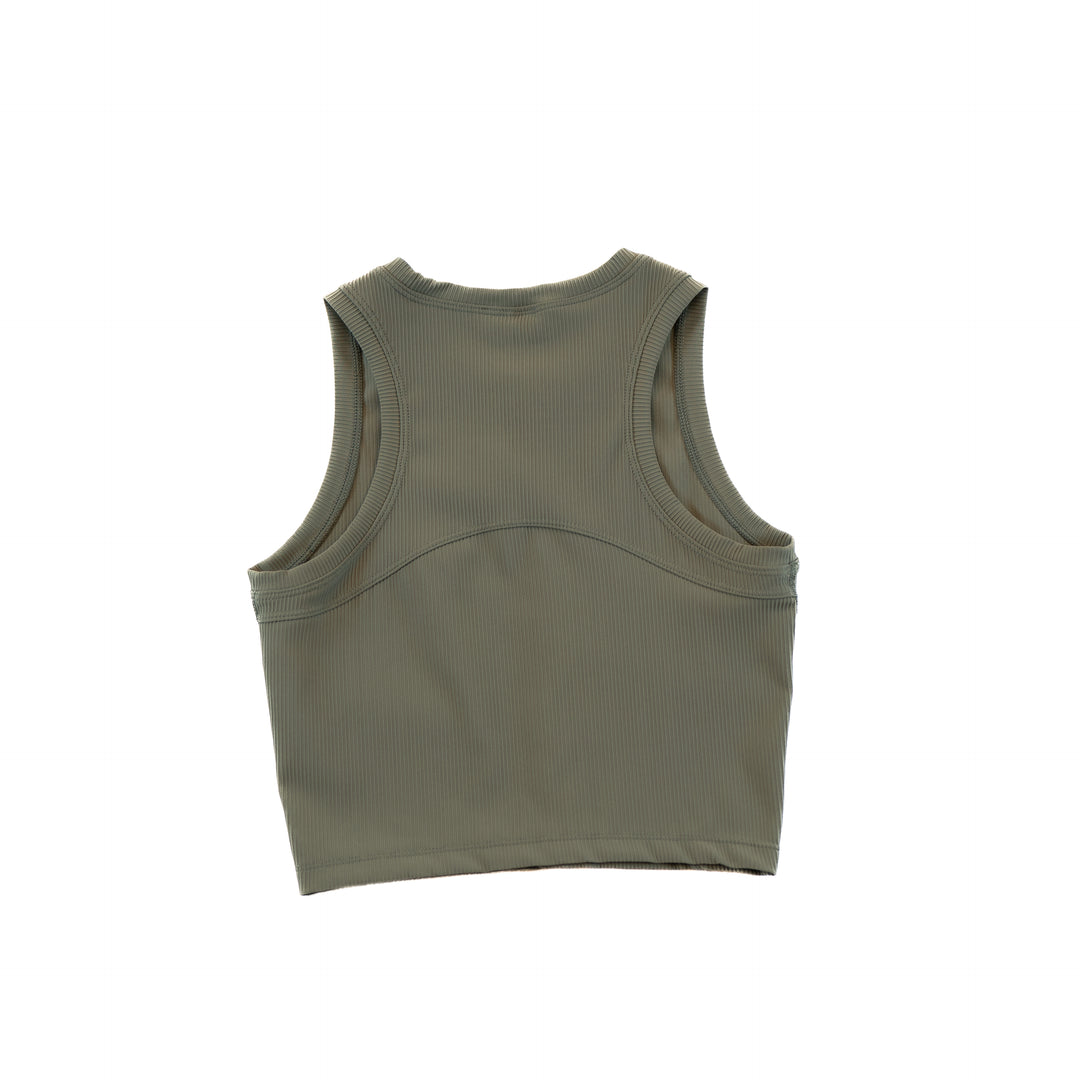 Elevate Ribbed Top (Olive Green)