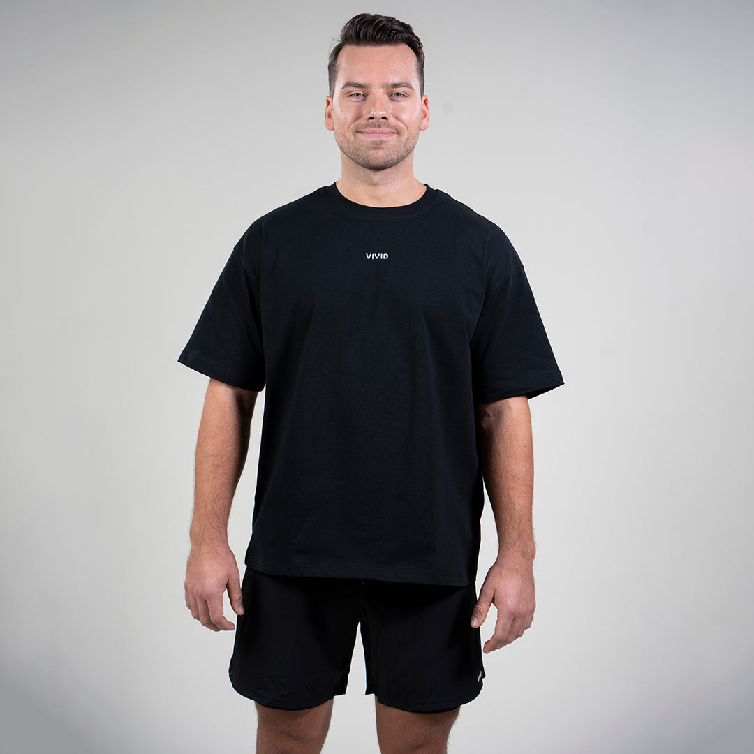 Oversized Unisex Heavy Tee (Black)