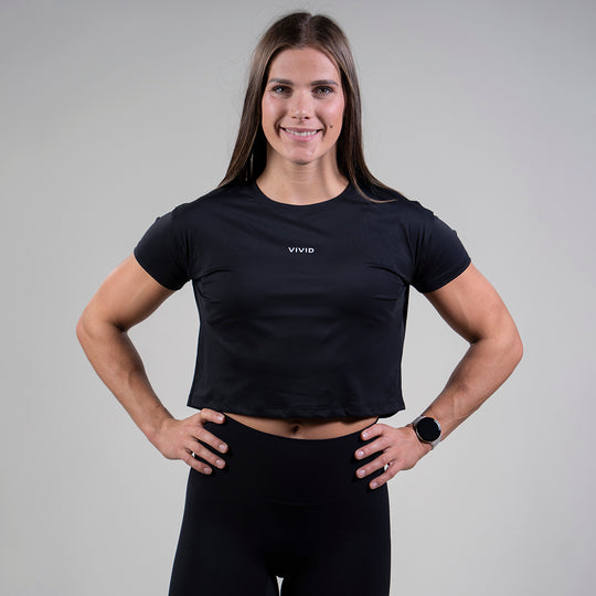 Womens Classic Crop Tee (Black)