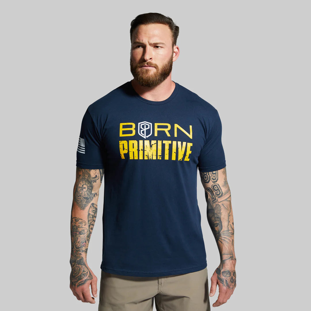 Brand Tee (Midnight Navy/Gold) ⎸ Born Primitive